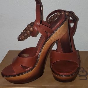 UGG Australia Cinnamon Naima Sandals with Heels Platforms